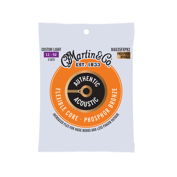 Authentic Acoustic Flexible Core Guitar Strings Phosphor Bronze image number 0